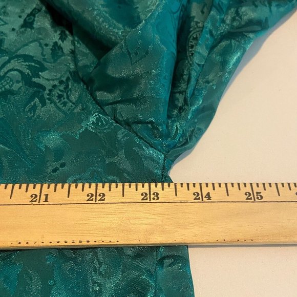 VTG Victorias Secret Gold Label Night Shirt Womens L Green Floral Embossed Sleep - Picture 6 of 8